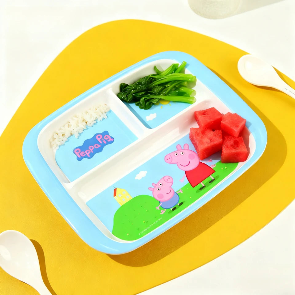 Dinner Plate for Kids Divided Dinnerware Cartoon Salad Plates Reusable Food Plate Bowl Dishwasher Safe Shatter Resistant Plates