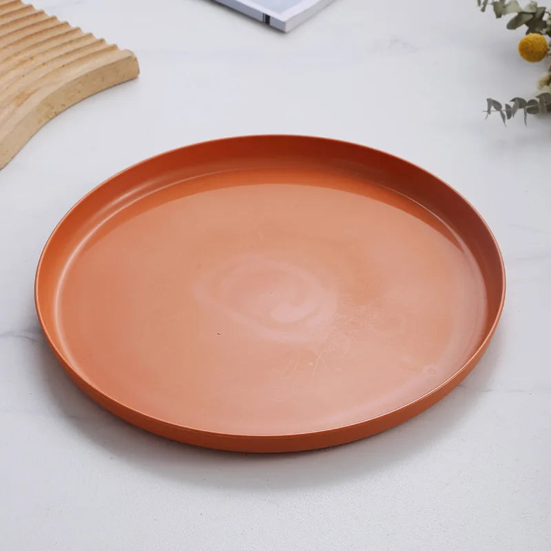 1/4/6PCS Nordic Wheat Straw Plate Fruit Plate Vegetable Plate Plastic Bone Spitting Plate Dry Fruit Plate Tableware Large Plate