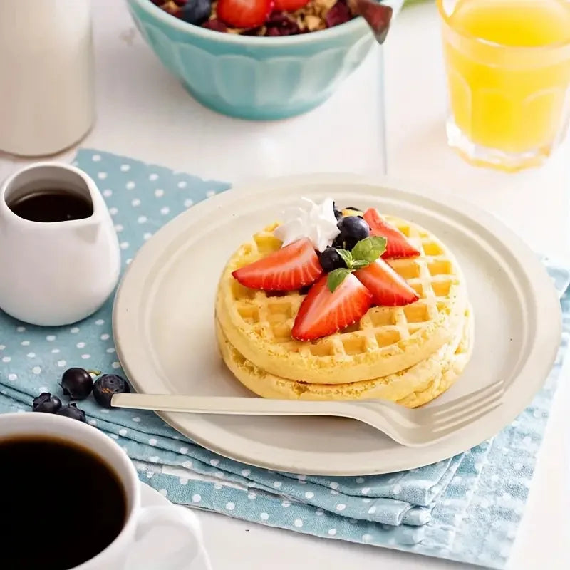 50PCS Disposable Paper Plates Convenient Clean Disposable Paper Plates Lunch Gatherings Cake Dessert Camping Party Kitchen