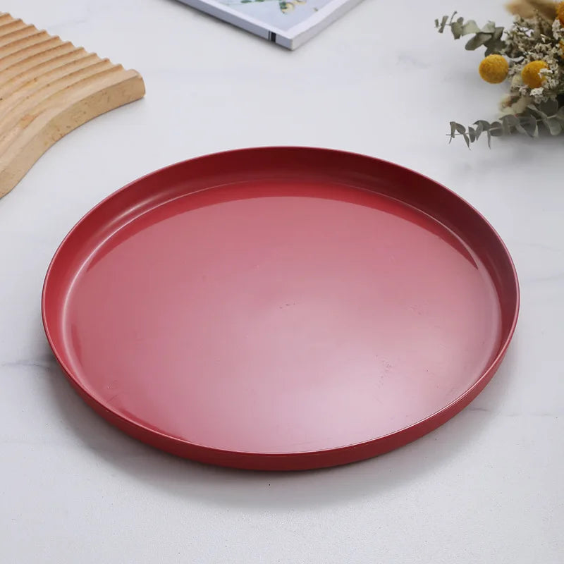 1/4/6PCS Nordic Wheat Straw Plate Fruit Plate Vegetable Plate Plastic Bone Spitting Plate Dry Fruit Plate Tableware Large Plate