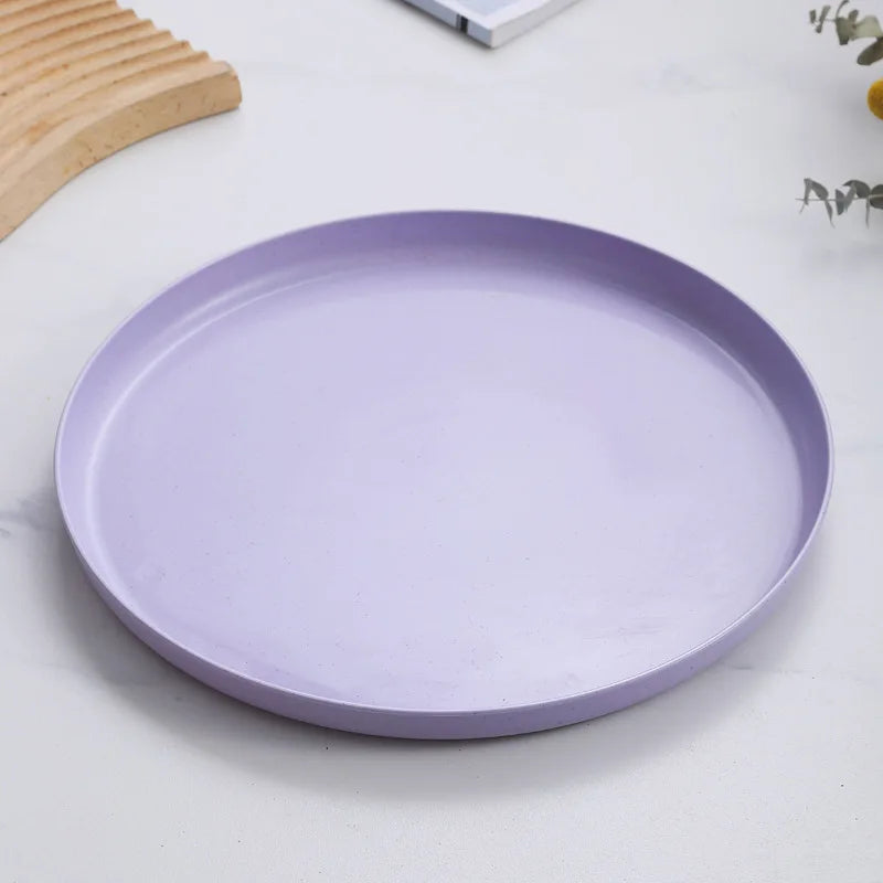 1/4/6PCS Nordic Wheat Straw Plate Fruit Plate Vegetable Plate Plastic Bone Spitting Plate Dry Fruit Plate Tableware Large Plate