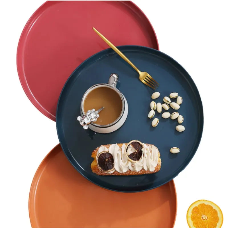 1/4/6PCS Nordic Wheat Straw Plate Fruit Plate Vegetable Plate Plastic Bone Spitting Plate Dry Fruit Plate Tableware Large Plate