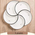 5 Piece Reunion Ceramic Dinnerware Set Moon Shaped Hot Pot Plate Flexible Combination of Plates According to Food Consumption