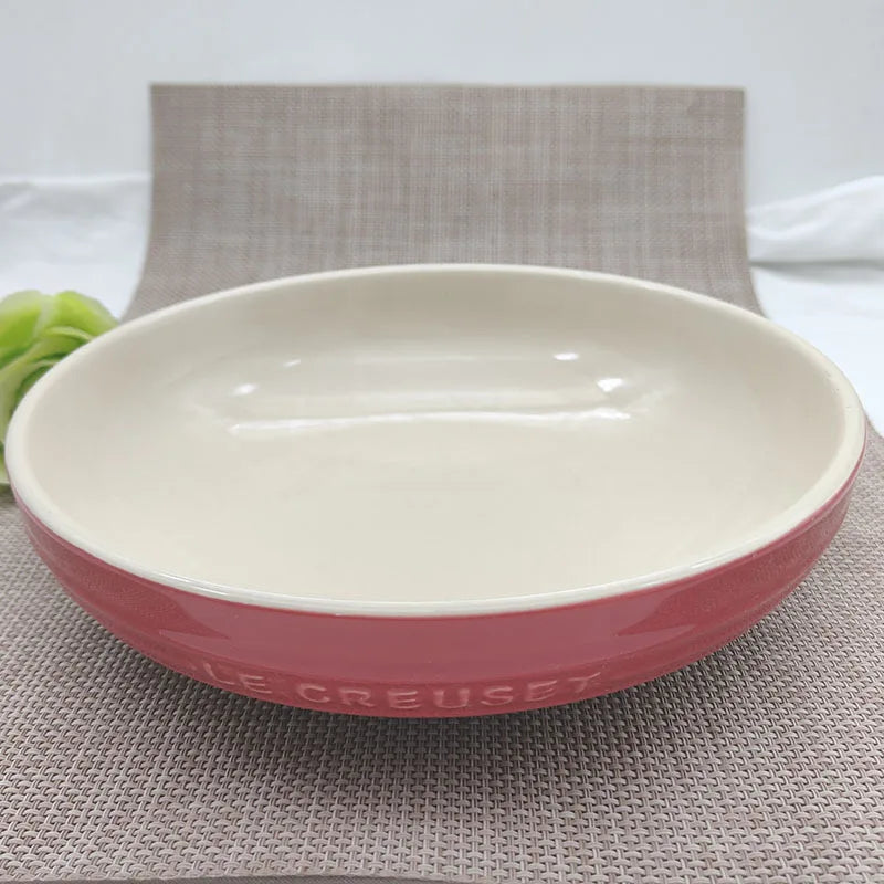 1PC High Temperature Ceramic Tableware French Gradual Change Color Color English Relief Practical Plate Deep Plate Home Kitchen