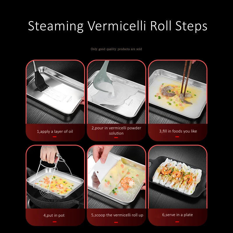 LFGB Certification 304 Stainless Steel Rectangle Plate Never Deform Baking Tray Main Course Seafood Food Container for Kitchen