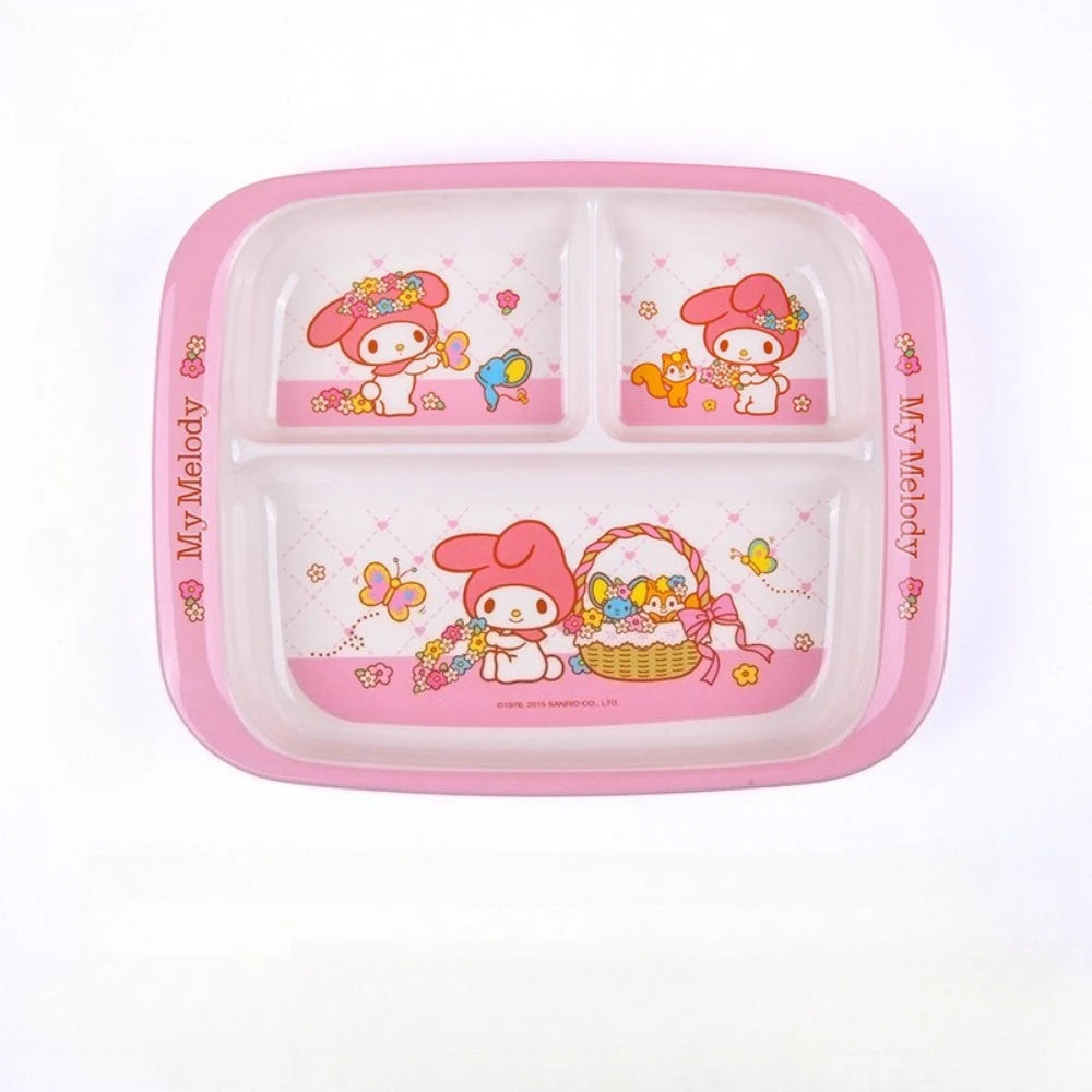 Dinner Plate for Kids Divided Dinnerware Cartoon Salad Plates Reusable Food Plate Bowl Dishwasher Safe Shatter Resistant Plates