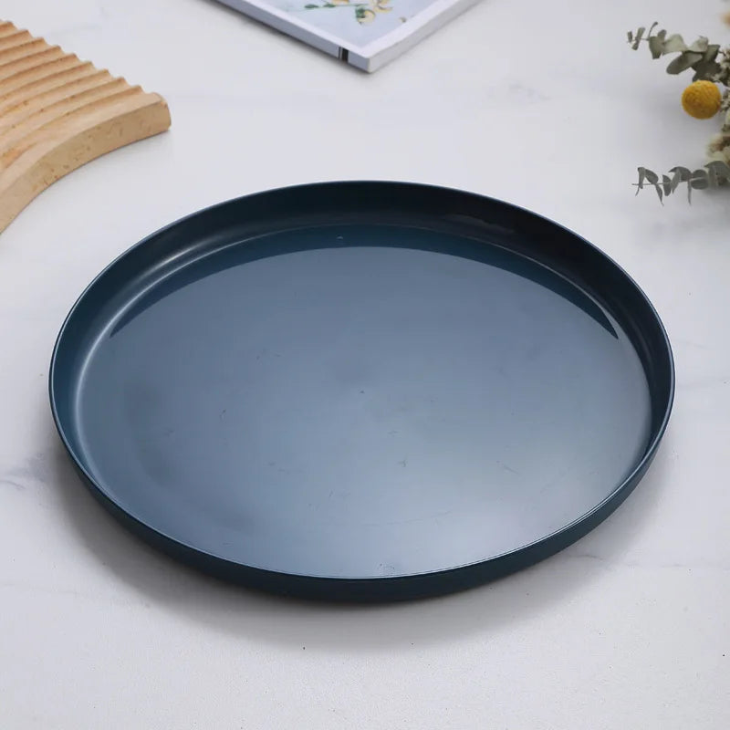 1/4/6PCS Nordic Wheat Straw Plate Fruit Plate Vegetable Plate Plastic Bone Spitting Plate Dry Fruit Plate Tableware Large Plate