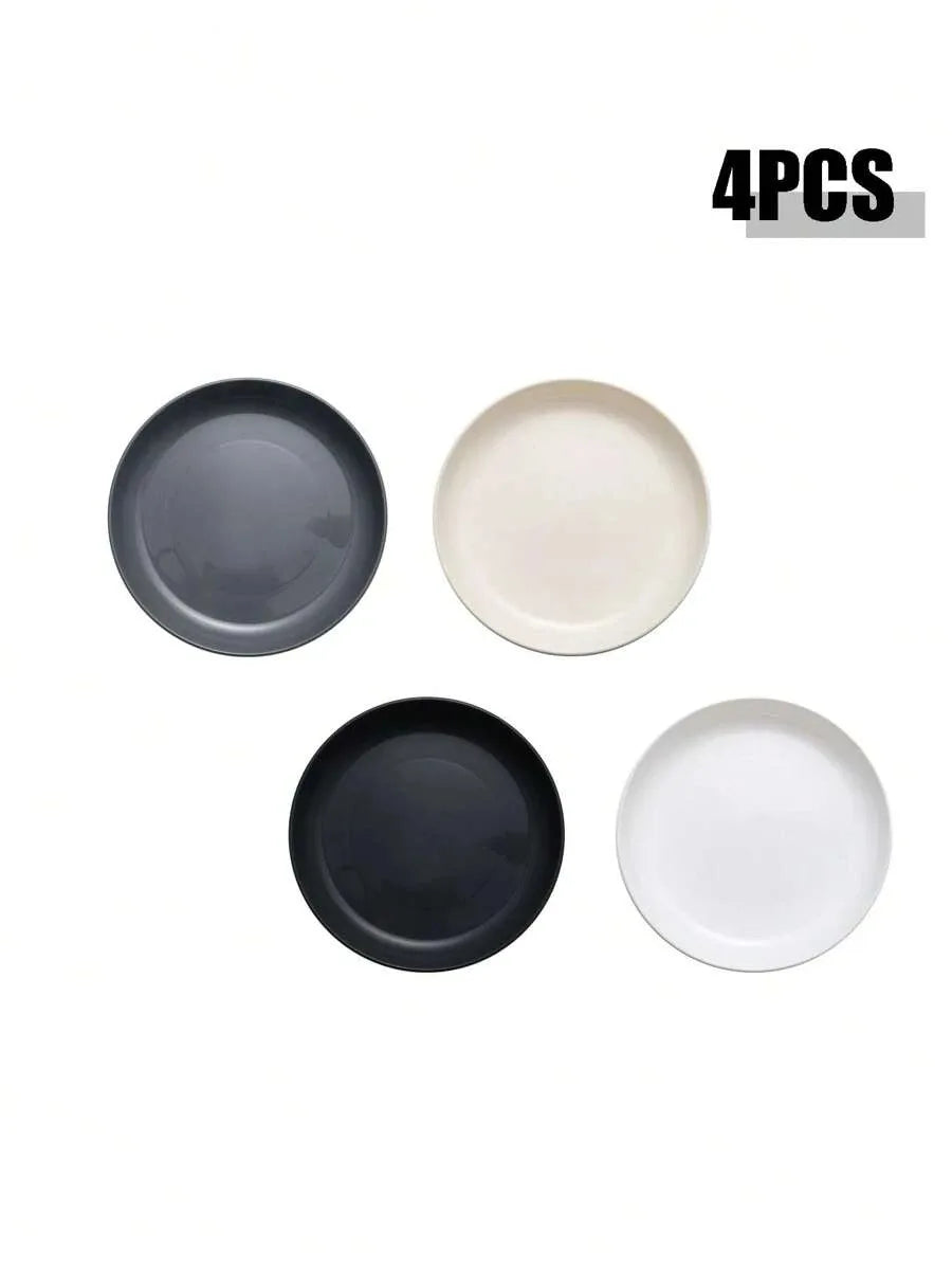 4/11pcs Plastic dinner plate dessert plate, reusable, suitable for picnic kitchen, microwave and dishwasher safe