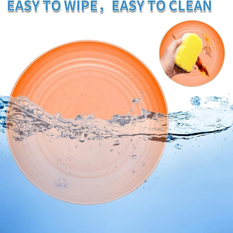 1/4/6PCS Nordic Wheat Straw Plate Fruit Plate Vegetable Plate Plastic Bone Spitting Plate Dry Fruit Plate Tableware Large Plate