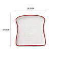 2025 1Pc Ceramic Toast Shaped Dinner Plate Dish Tableware Breakfast Plate Salad Fruit Snack Tray for Home Restaurant