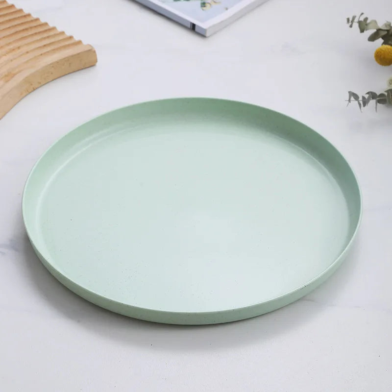 1/4/6PCS Nordic Wheat Straw Plate Fruit Plate Vegetable Plate Plastic Bone Spitting Plate Dry Fruit Plate Tableware Large Plate