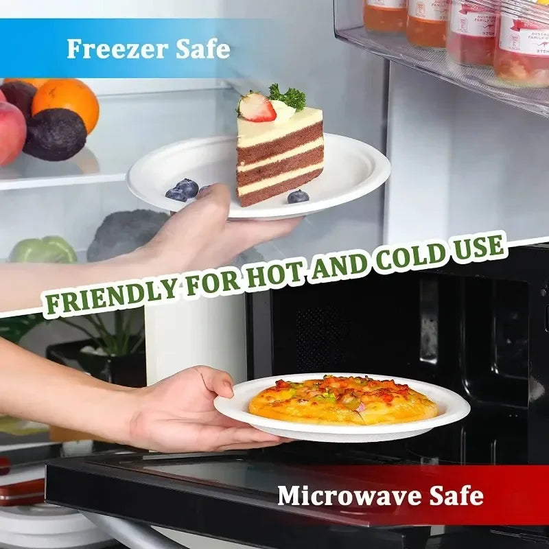 25/50PCS 9inch Circular Paper Plates Disposable Biodegradable  Paper Plates Suitable Party Christmas Barbecue Salad Desserts