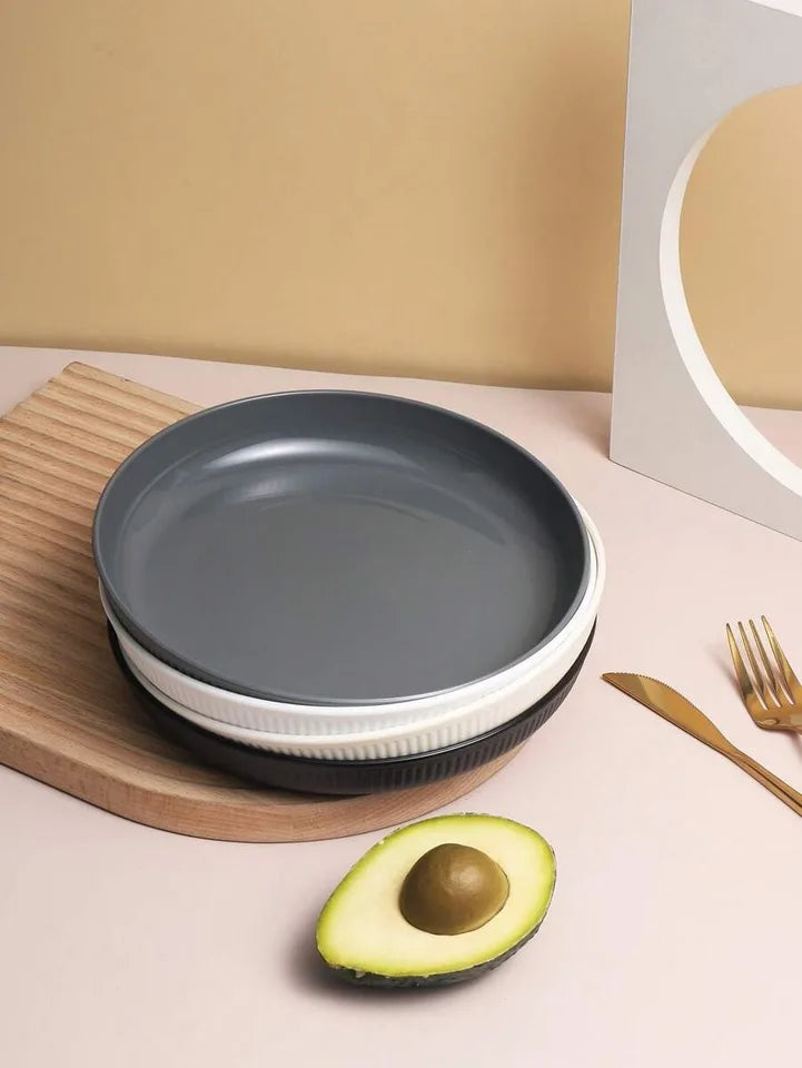 4/11pcs Plastic dinner plate dessert plate, reusable, suitable for picnic kitchen, microwave and dishwasher safe