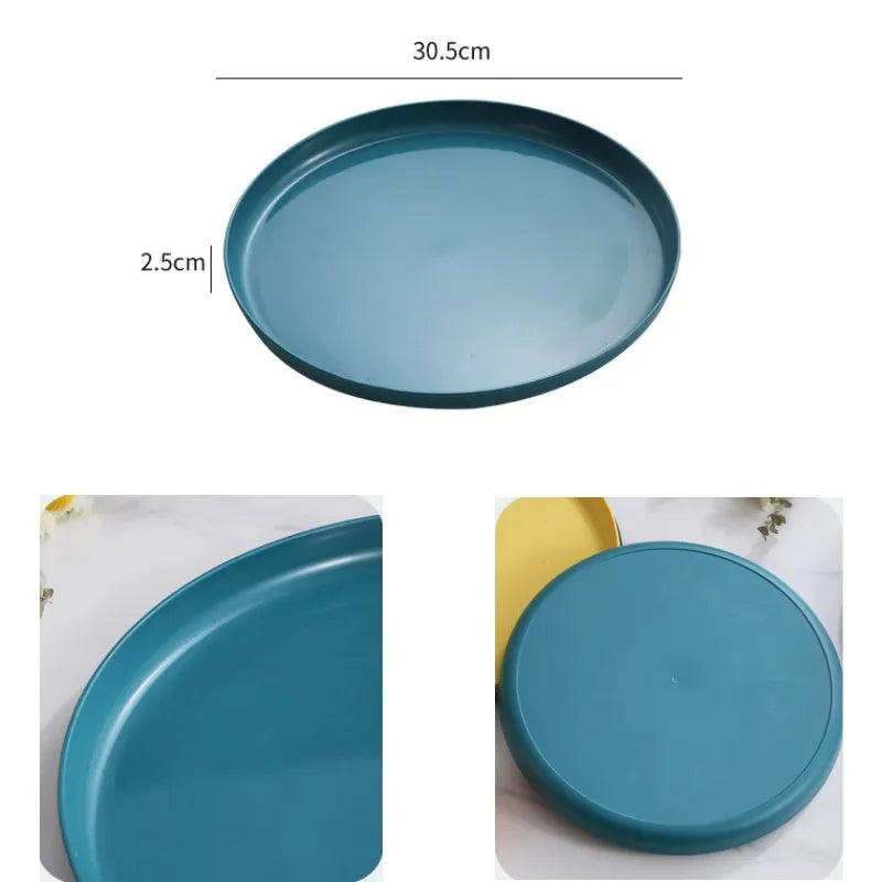 1/4/6PCS Nordic Wheat Straw Plate Fruit Plate Vegetable Plate Plastic Bone Spitting Plate Dry Fruit Plate Tableware Large Plate