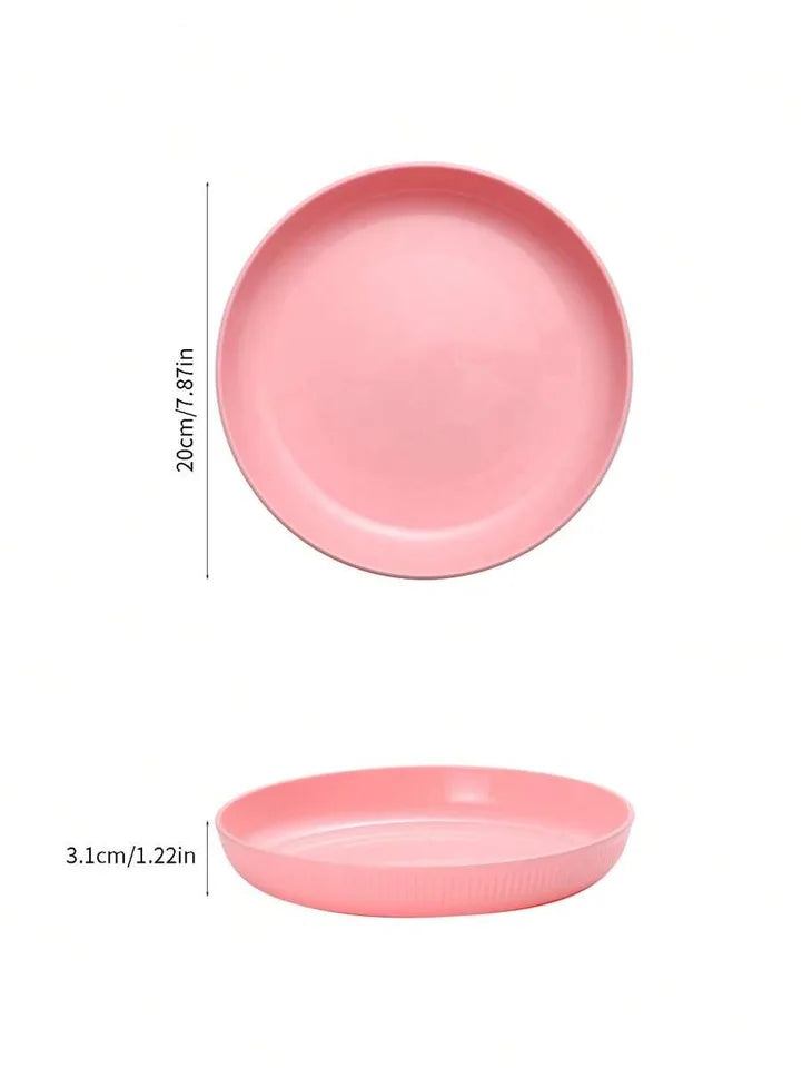 4/11pcs Plastic dinner plate dessert plate, reusable, suitable for picnic kitchen, microwave and dishwasher safe