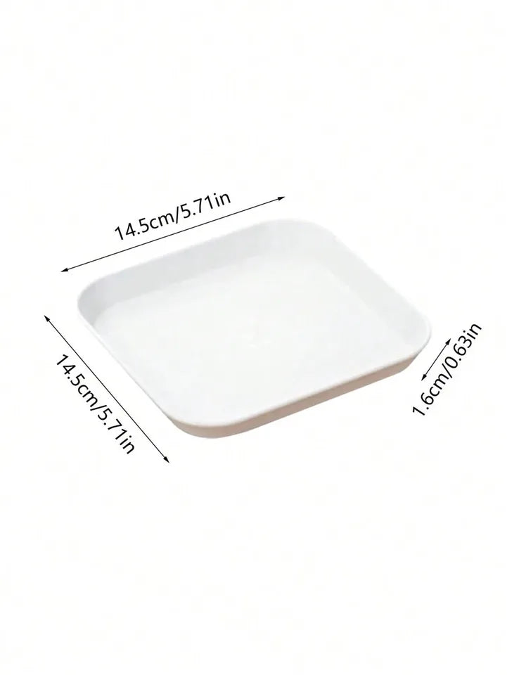 4/8/12pcs White plastic square plate spit bone plate dessert plate reusable suitable for family camping picnic restaurant