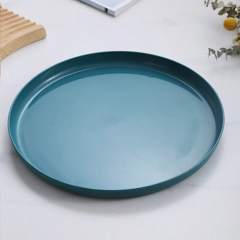 1/4/6PCS Nordic Wheat Straw Plate Fruit Plate Vegetable Plate Plastic Bone Spitting Plate Dry Fruit Plate Tableware Large Plate