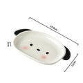 Cute puppy shaped 8-inch sushi plate and 4-inch dipping dish