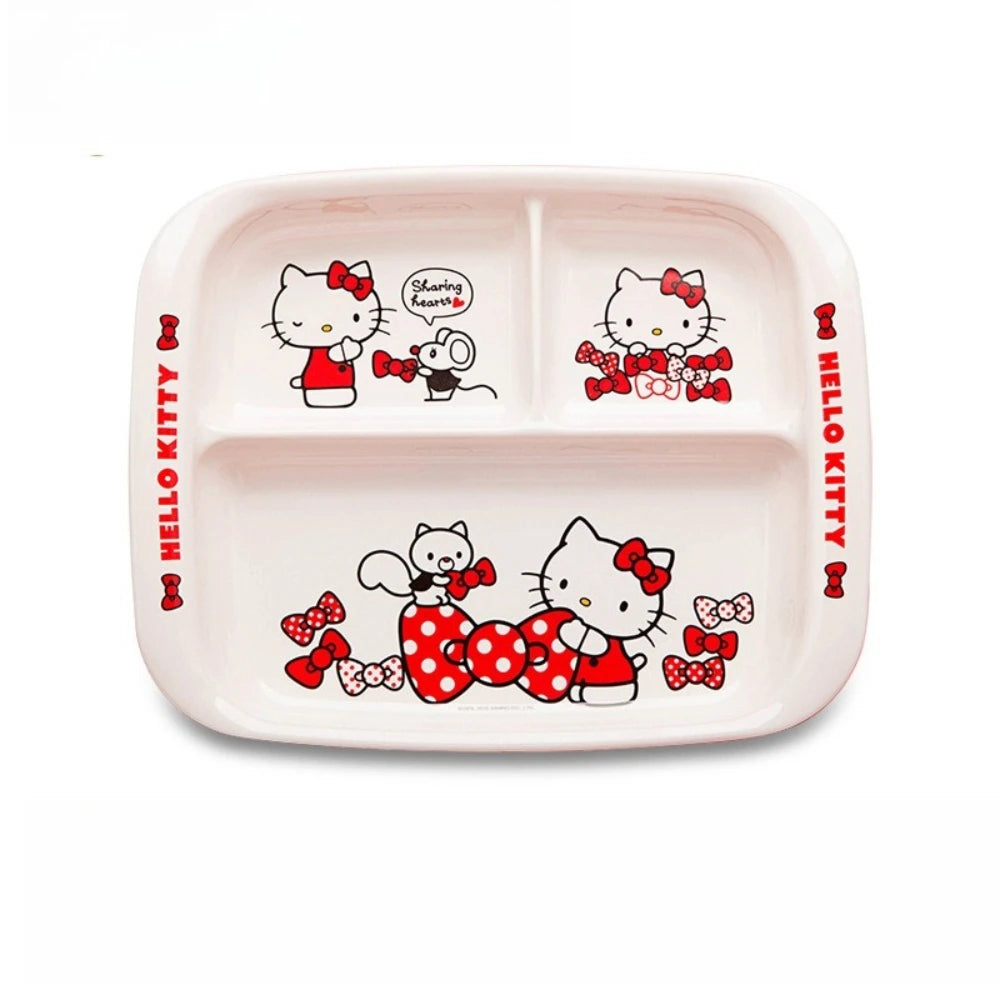 Dinner Plate for Kids Divided Dinnerware Cartoon Salad Plates Reusable Food Plate Bowl Dishwasher Safe Shatter Resistant Plates