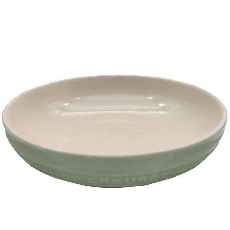 1PC High Temperature Ceramic Tableware French Gradual Change Color Color English Relief Practical Plate Deep Plate Home Kitchen