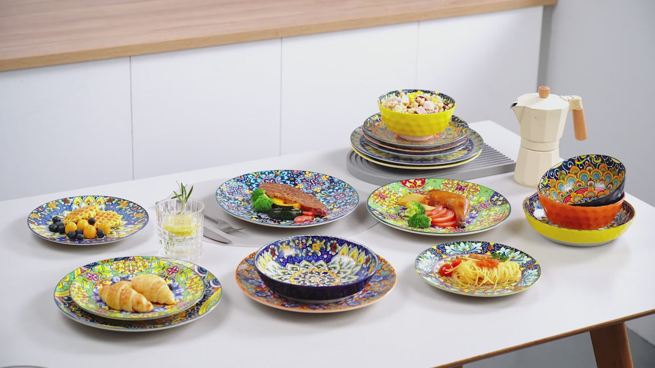 vancasso 6/12 Piece Porcelain Dinner Plates Crockery Breakfast Plate Set Scratch Resistant Flat Plates Dinnerware Set for 6