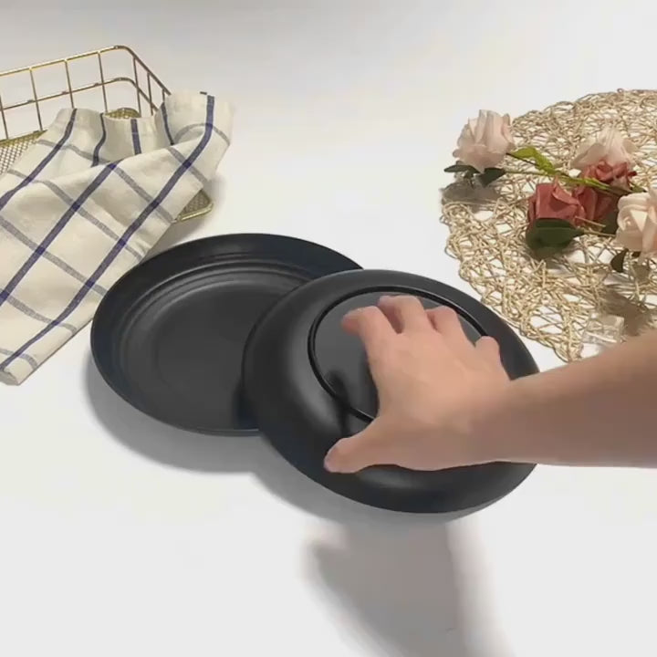 4/11pcs Plastic dinner plate dessert plate, reusable, suitable for picnic kitchen, microwave and dishwasher safe